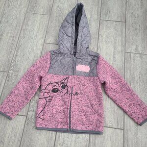 Disney Star Wars Grogu kids Pink and Gray Hooded Jacket size 5